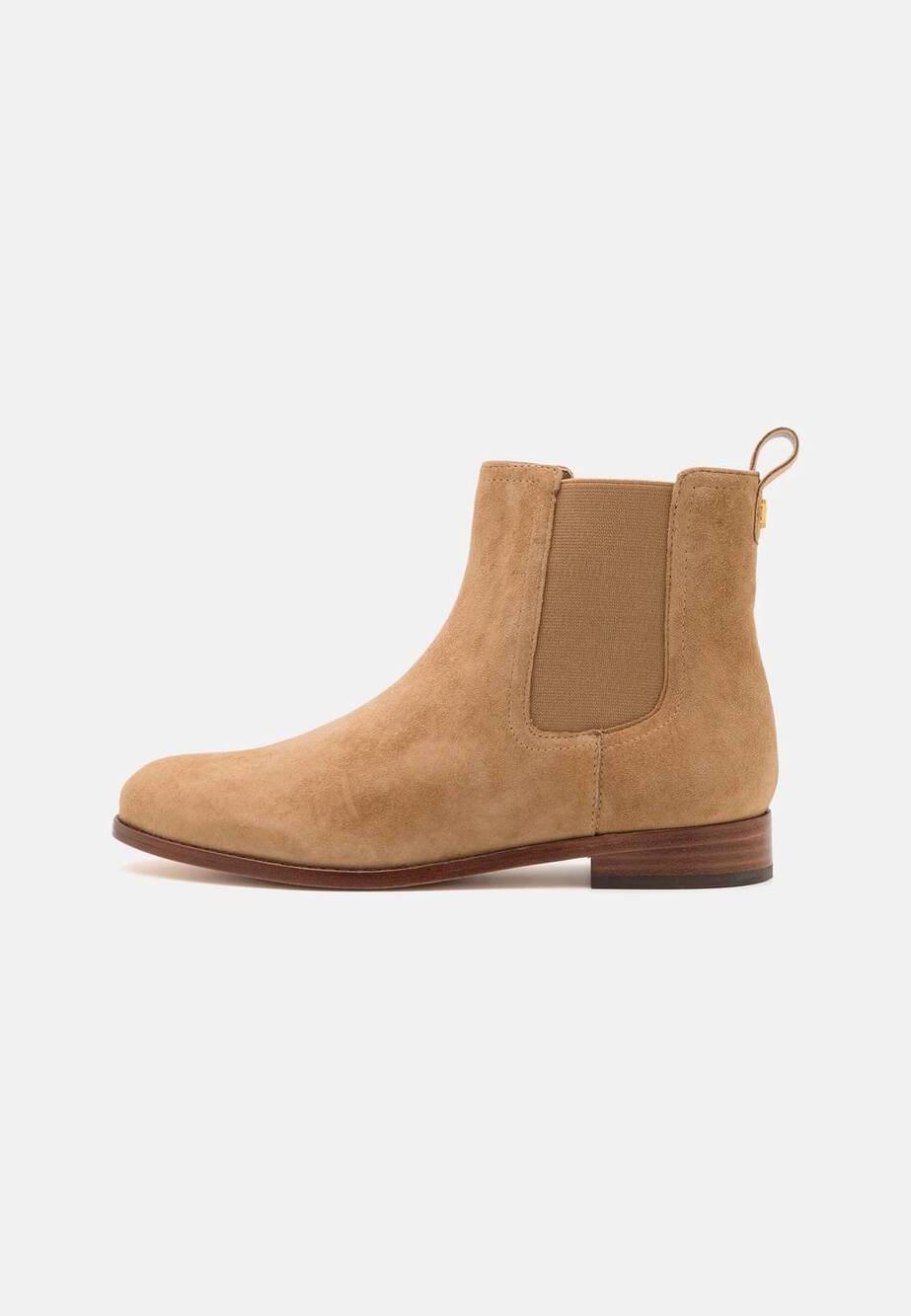NEW RALPH LAUREN women's brylee suede bootie in camel